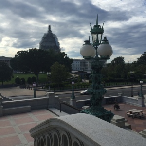 View of the US Capitol from the 'porch' of the Library of Congress